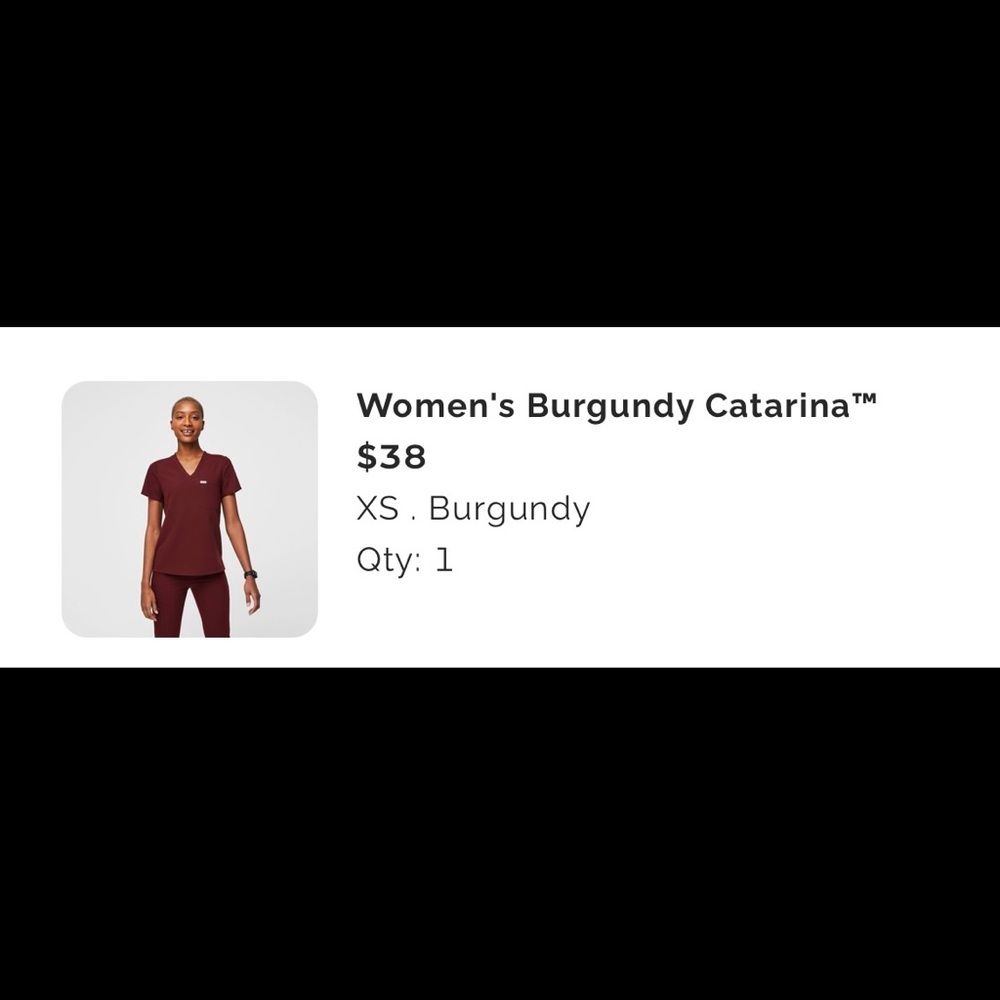FIGS Burgundy Catarina scrub top